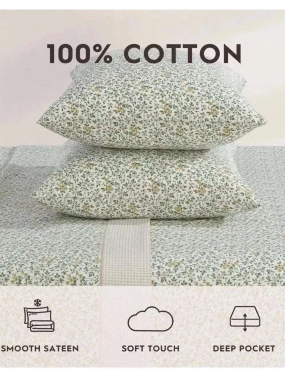 Laura Ashley ~ TWIN ~ Tierney Green ~ 3pc Set ~ 100% Cotton Percale